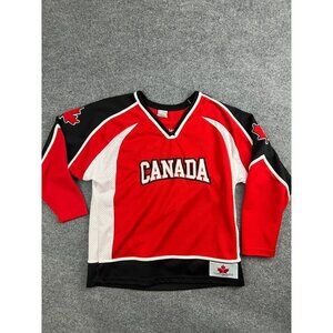 CN Tower Canada Hockey Jersey Men's Small Red Embroidered Long Sleeve Pullover